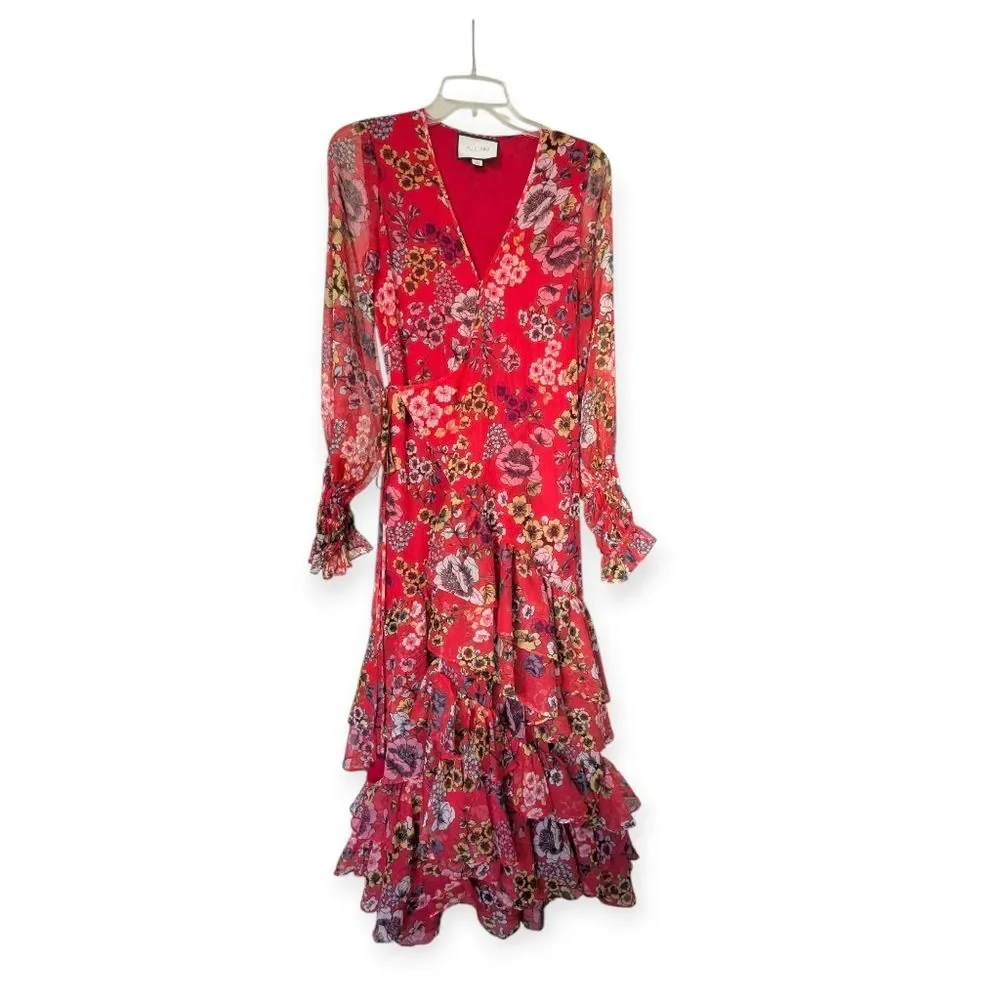 Alexis Solace Dress Eden Floral Red XS